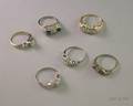 Six Art Deco Gold and Diamond Rings