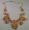 Large Indian Gold Ruby and Pearl Necklace