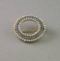 Sapphire and Seed Pearl Circle Brooch