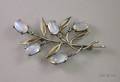 Sterling Silver and Moonstone Flowering Branch Brooch
