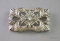 Rectangular 14kt White Gold and Diamond Brooch