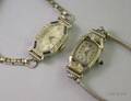 Ladys Art Deco 17jewel Bruner 18kt White Gold Diamond and Sapphire Wristwatch and an Art Deco 15jewel Luber