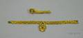 Antique French 18kt Gold Padlock Bracelet and a 14kt Gold Lionhead Bar Pin