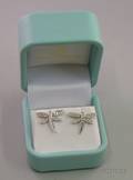 14kt White Gold and Diamond Dragonfly Ear Studs