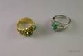 Two 14kt Gold and Emerald Rings