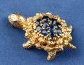 18kt Gold and Sapphire Turtle Brooch