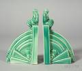 Pair of Wedgwood Green Glazed Bookends