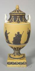Wedgwood Yellow Jasper Dip Vase and Cover