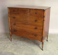 Mahogany and tiger maple chest of drawers
