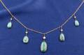 Arts  Crafts 9kt Gold Turquoise and Seed Pearl Necklace