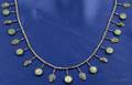 Etruscan Revival Silver and Green Turquoise Fringe Necklace