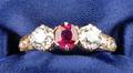 Edwardian 18kt Gold Ruby and Diamond Ring