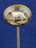 14kt Gold and Reverse Painted Crystal Stick Pin Marcus  Co