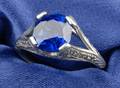 Art Deco Platinum Kashmir Sapphire and Diamond Ring