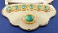 Antique Etruscan Revival Malachite Bracelet and Brooch