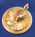 Art Nouveau 18kt Gold and Diamond Pierrot Pendant