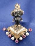 Enamel and Gemset Blackamoor Brooch Nardi