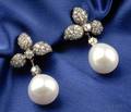 South Sea Cultured Pearl and Diamond Earpendants