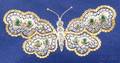 18kt Bicolor Gold and Gemset Butterfly Brooch