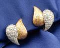 14kt Bicolor Gold and Diamond Earclips