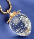 14kt Gold and Glass Pendant Necklace Steuben