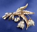 18kt Bicolor Gold and Diamond Flower Brooch