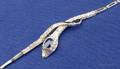Art Deco Platinum Diamond and Sapphire Snake Bracelet