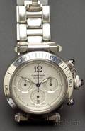 Stainless Steel Chronograph Pasha Wristwatch Cartier