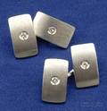 18kt White Gold and Diamond Cuff Links