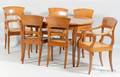 Biedermeier Revival Dining Table and Six Chairs