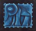 Richard Kimathi African 20th Century Blue Elephant