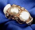 14kt Gold Freshwater Pearl and Diamond Ring