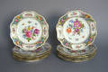 Set of twelve Dresden reticulated porcelain plates