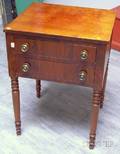 Late Federal Mahogany and Mahogany Veneer TwoDrawer Work Table