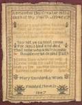 Framed 1847 Mary Dunford Needlework Sampler