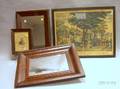 Framed Lithograph Home in the Country Two Ogee Mirrors