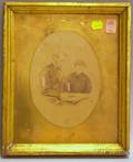 Framed Albumen Portrait Photograph of President Abraham Lincoln and His Son Tad