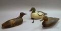 Three 19th Century Carved and Painted Wooden Duck Decoys