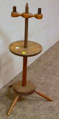 Country Pine and Mahogany Adjustable Lighting Stand