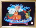 19th Century Tinsel Still Life Painting of Fruit