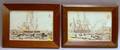 Two Mahogany Veneer Framed Lithographs