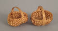 Two miniature splint oak buttocks baskets early 20th c
