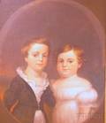 Framed Oil on Canvas Double Portrait of William and Harriet Abbot