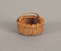 Miniature splint oak gathering basket 19th c