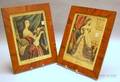 Pair of Grainpainted Wooden Framed N Currier Small Folio Handcolored Lithographs