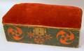 Paintdecorated Makedo Pine Sewing Box with Red Velvet Cover