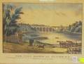 Framed N Currier Handcolored Lithograph The High Bridge at Harlem