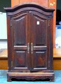 Miniature Baroquestyle Walnut Paneled TwoDoor Armoire