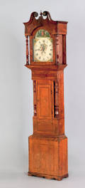 George IV mahogany and oak tall case clock early 19th c