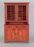 Lancaster or Lebanon County Pennsylvania poplar Dutch cupboard earlymid 19th c